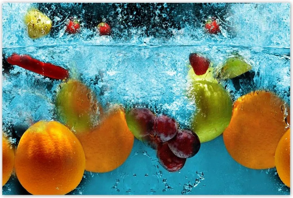 Poszterek 120x80 Gyümölcsök a vízbe esve