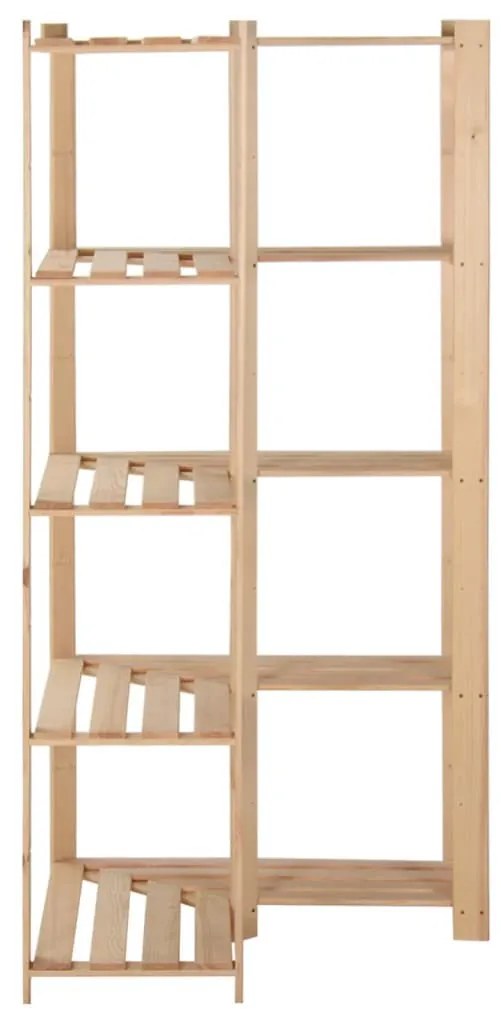 5 szintes tömör fenyőfa sarok-tárolóállvány 82,5x82,5x170 cm