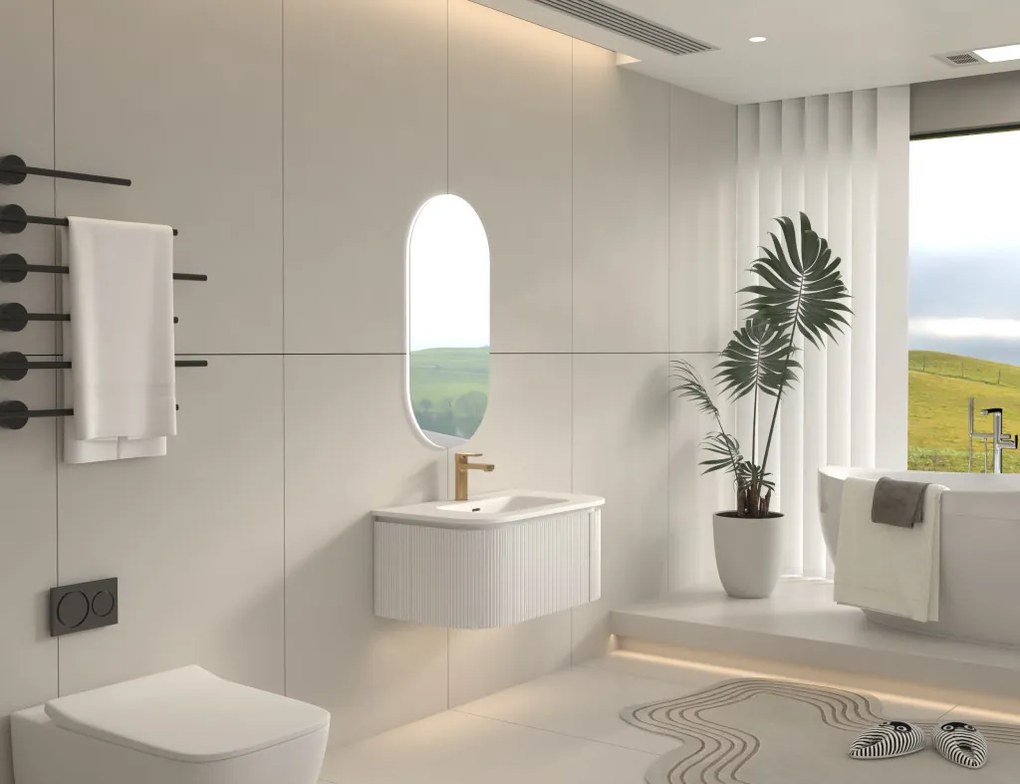 AREZZO design SIERRA 80 cm-es Fürdőszoba alsószekrény 1 fiók, 2 ajtó, matt fehér