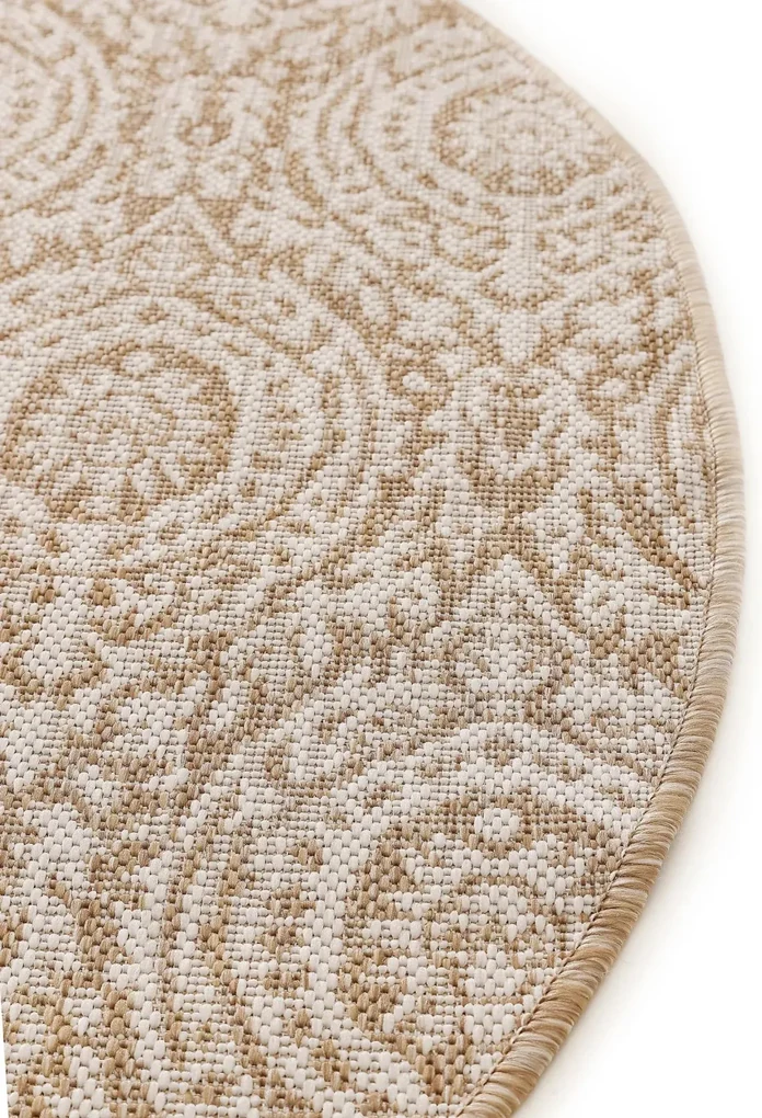 In- & Outdoor Round Rug Cleo Cream/Beige ø 120 cm round | BIANO