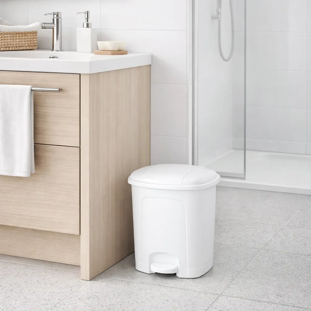 Orion pedálos szemeteskosár, 5,5 l, fehér