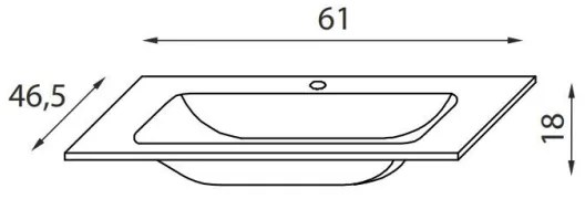 BATH DELUXE 06-060-60-11-01 - Beépíthető CHICAGO mosdó 61x46,5 cm fényes fehér