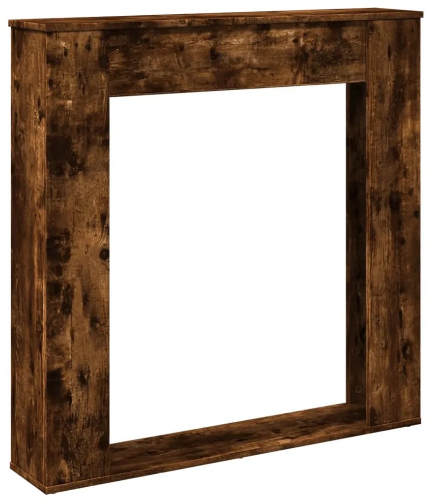 füstös tölgy színű szerelt fa kandallóburkolat 100x20x100 cm