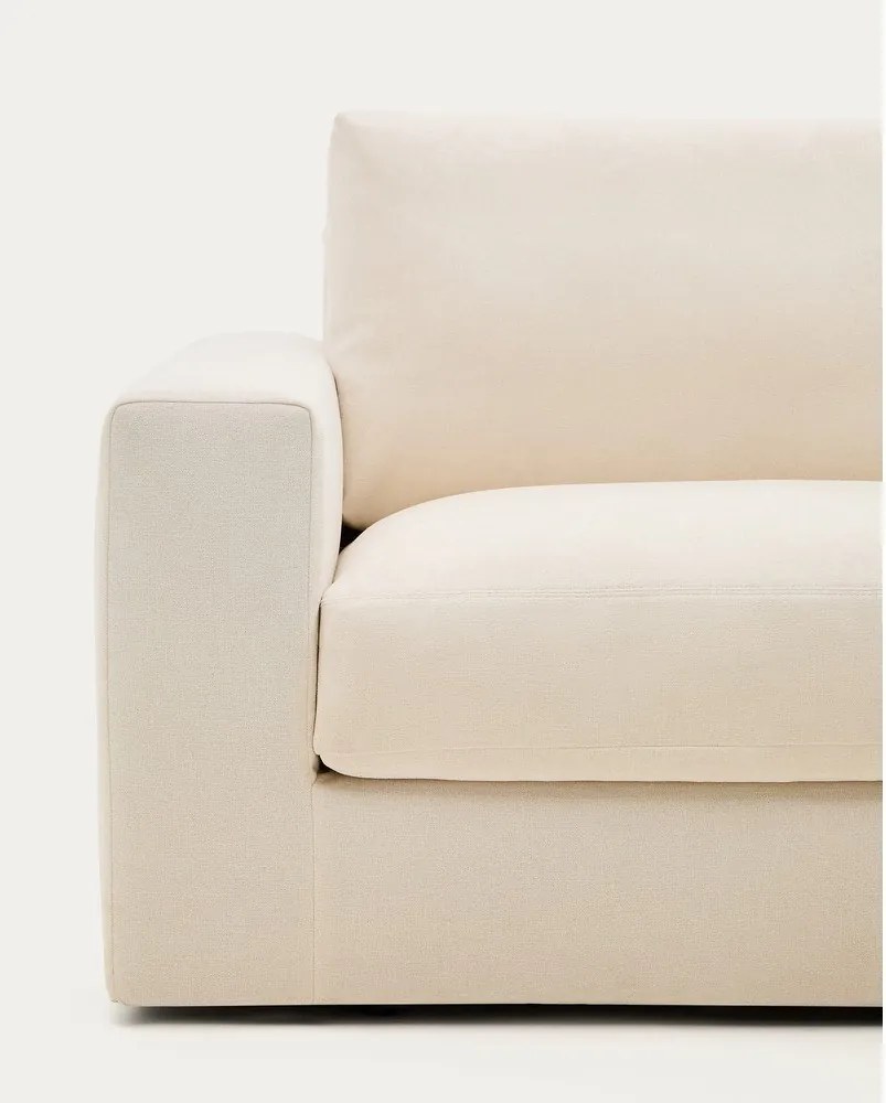 Bézs zsenília sarokkanapé (jobb oldali-heverő résszel) Alea – Kave Home