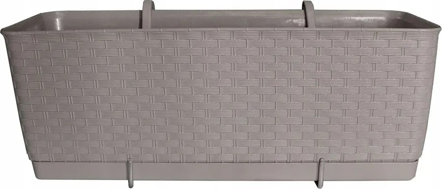 Erkély Virágtartó Prosperplast Ratolla 6 L mocca állvánnyal és kampóval