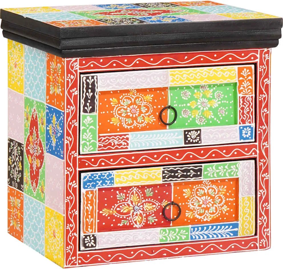 vidaXL Éjjeliszekrény fiókkal 2 pcs Sokszínű 40 x 30 x 40 cm