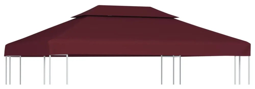 bordó kétszintes pavilon tetőponyva 310 g/m² 4 x 3 m