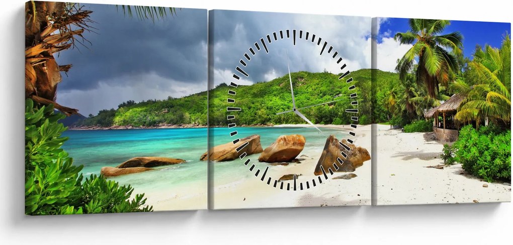 Kép - Takamaka, Seychelles (órával) (90x30 cm)