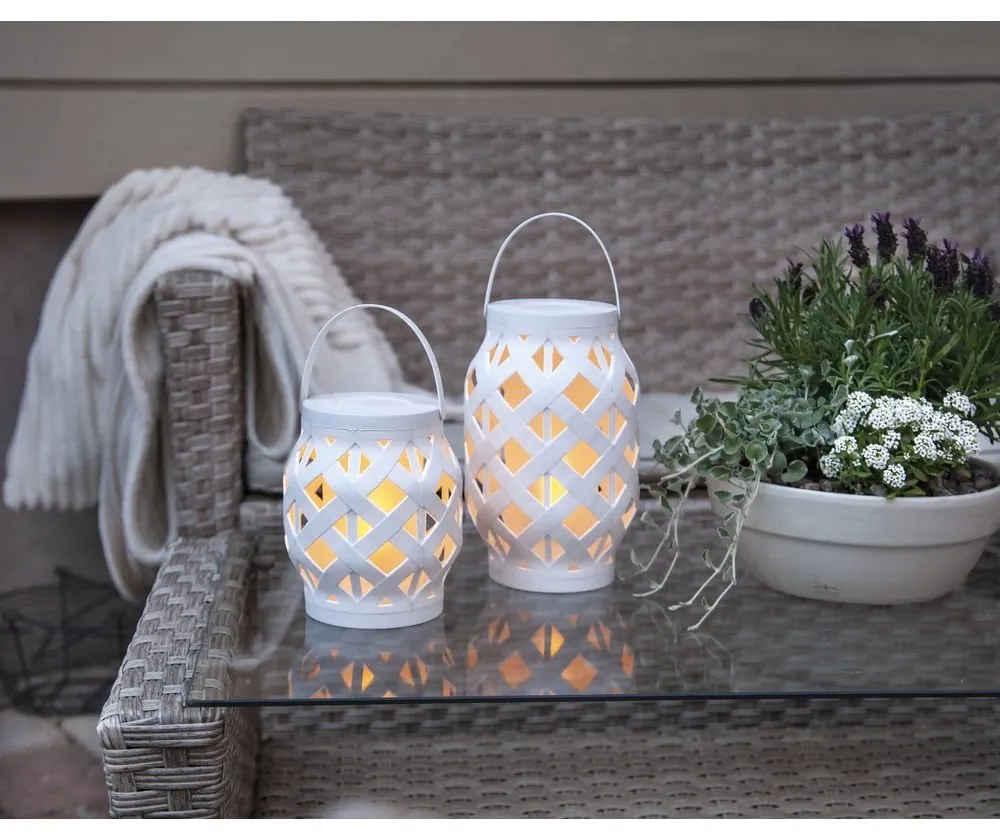Flame Lantern fehér lámpás, magasság 23 cm - Star Trading