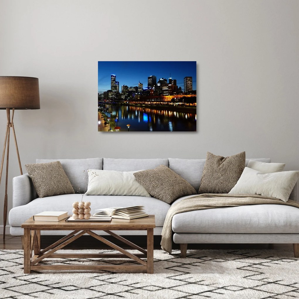 Éjszaka Melbourne-ben (üvegen) (70x50 cm)