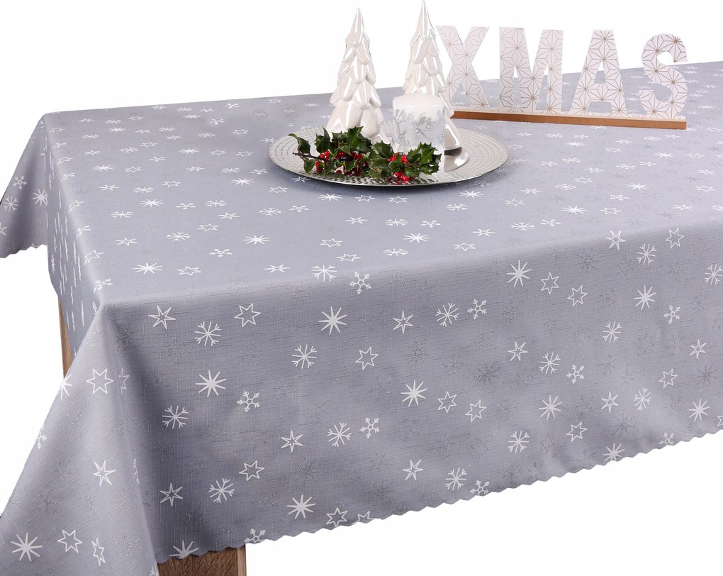 Abrosz karácsonyi 500x140 szürke szenteste BN23 Hópehely csillag