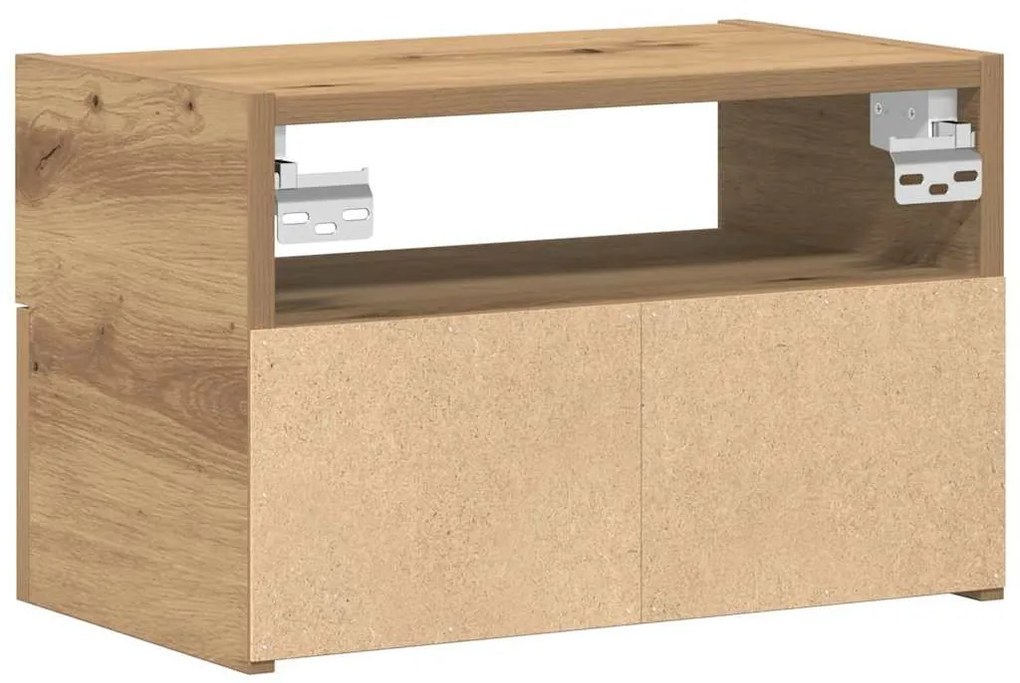 2 db kézműves tölgy fali szerelhető éjjeliszekrény 45x26x28,5cm