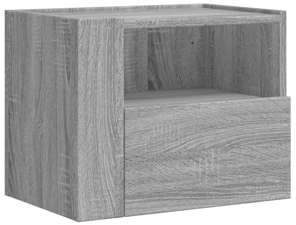 2 db szürke sonoma színű fali éjjeliszekrény 45 x 30 x 35 cm