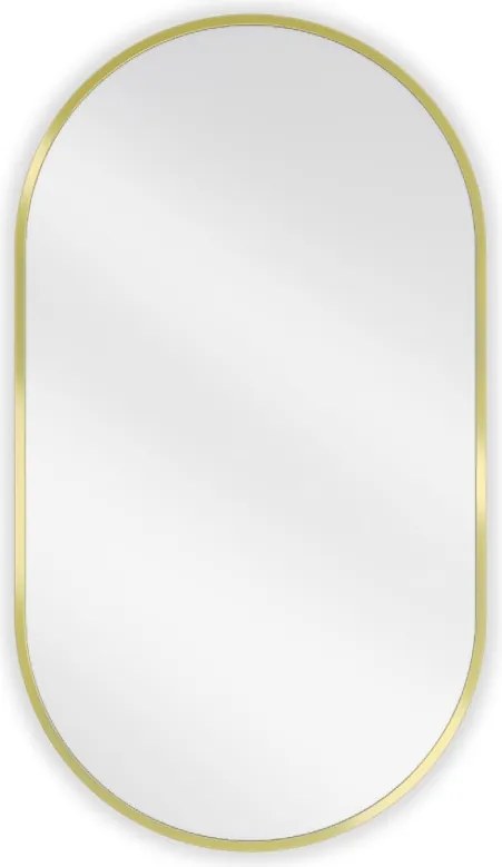 Mexen Loft ovális fürdőszobai tükör 80 x 45 cm, arany kerettel - 9851-080-045-000-50