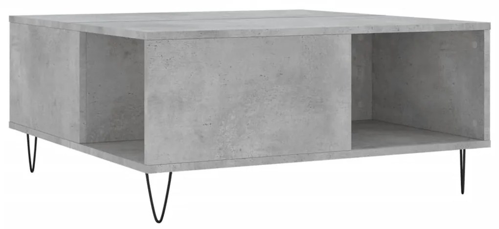 Betonszürke szerelt fa dohányzóasztal 80x80x36,5 cm