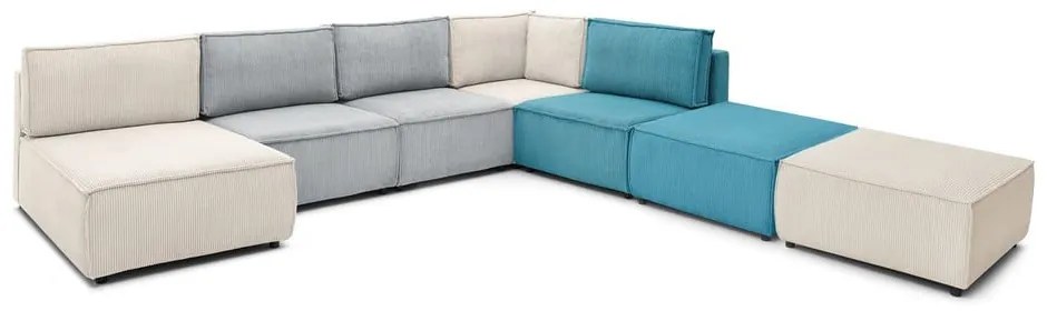 Kordbársony sarokkanapé ("U" alakú-variálható) Nihad modular – Bobochic Paris