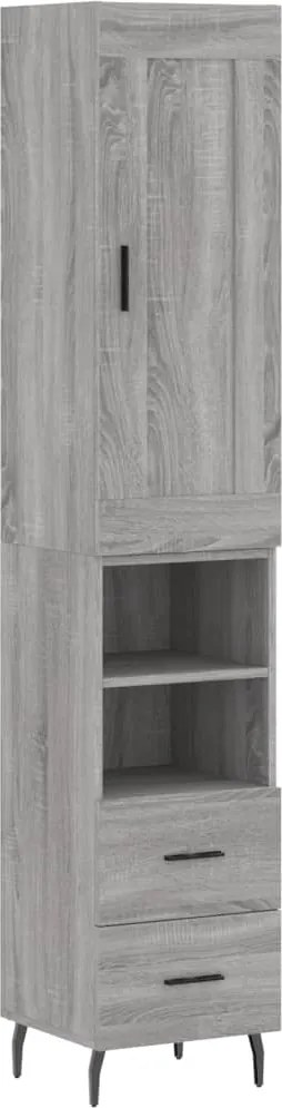 vidaXL szürke sonoma szerelt fa magasszekrény 34,5 x 34 x 180 cm