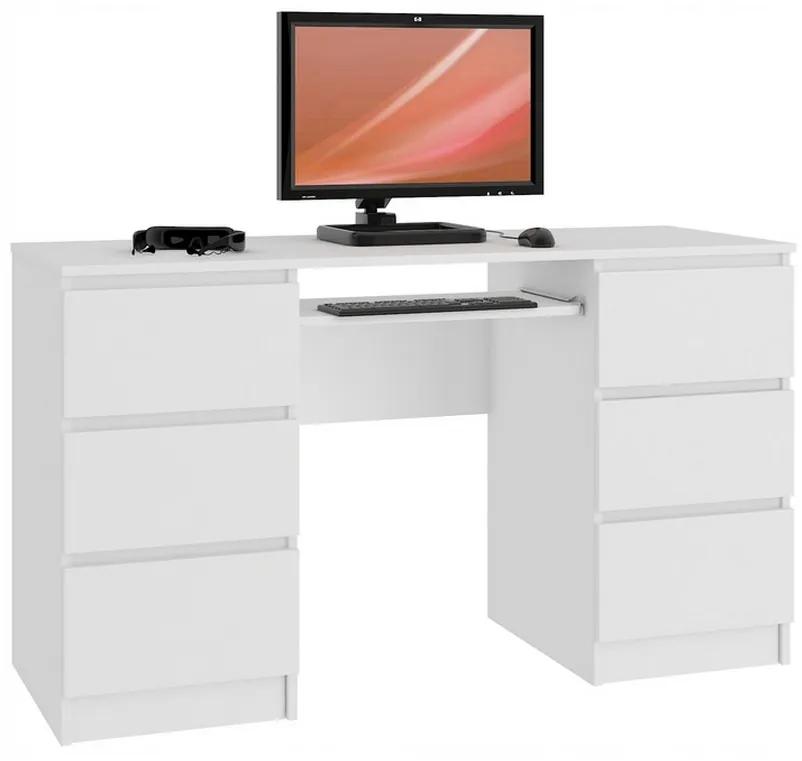 AKORD A-11 íróasztal, 135x77x50, fehér