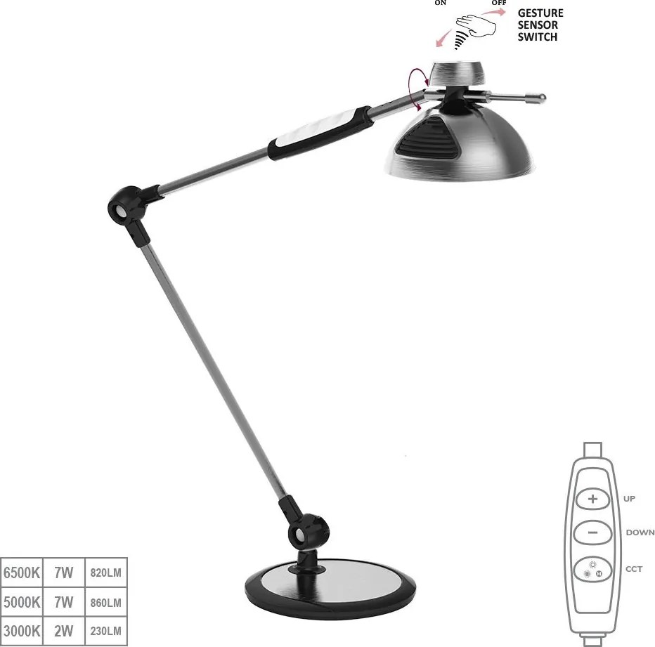 Prezent AMSTERDAM 31211 Asztali lámpa 1x9W/LED 510lm IP20