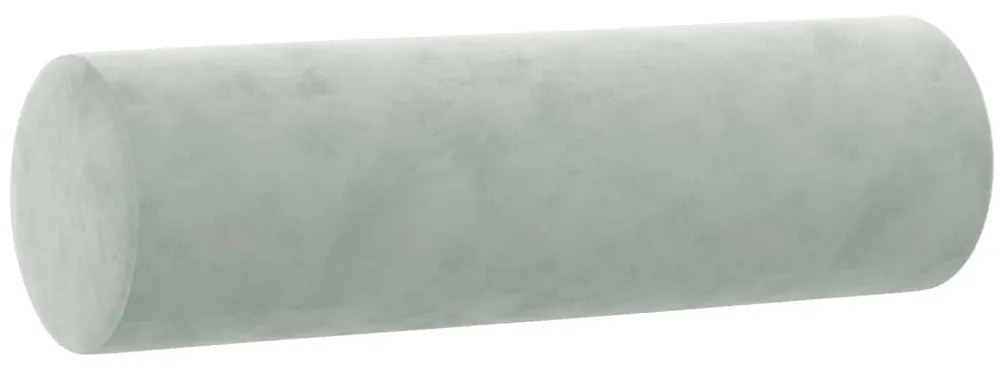 2 db világosszürke bársony díszpárna Ø15x50 cm