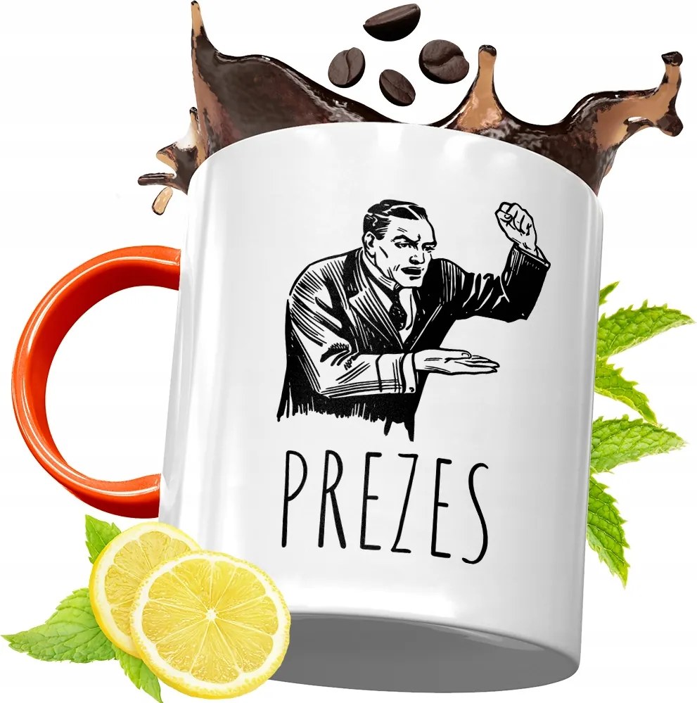 Narancssárga Bögre Elnöknek Ajándék fényképes nyomtatással