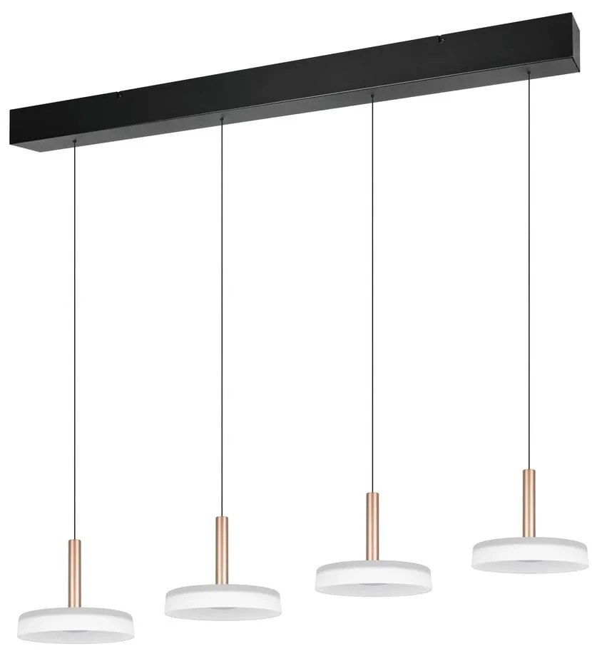 Fekete-fehér-aranyszínű LED dimmelhető függőlámpa üveg búrával Celeste – Trio