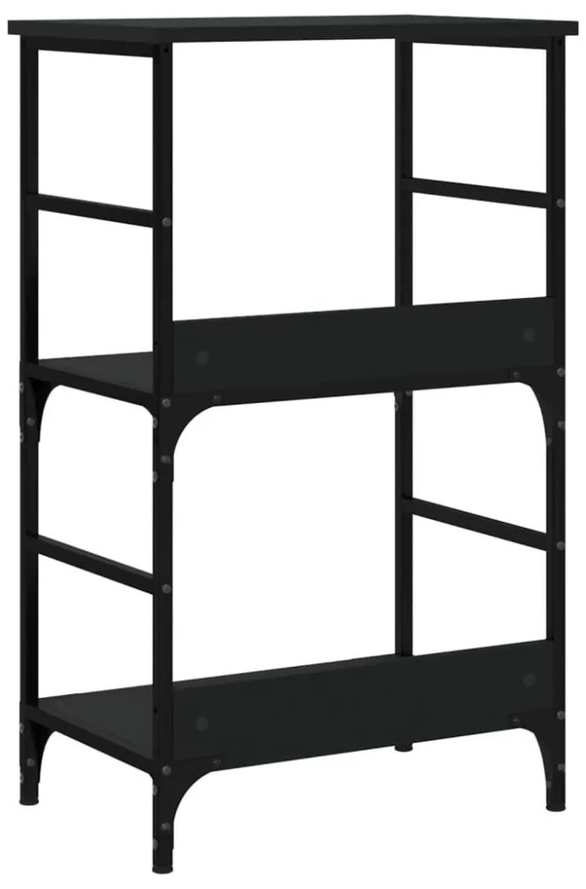 fekete szerelt fa könyvespolc 50 x 33 x 82 cm