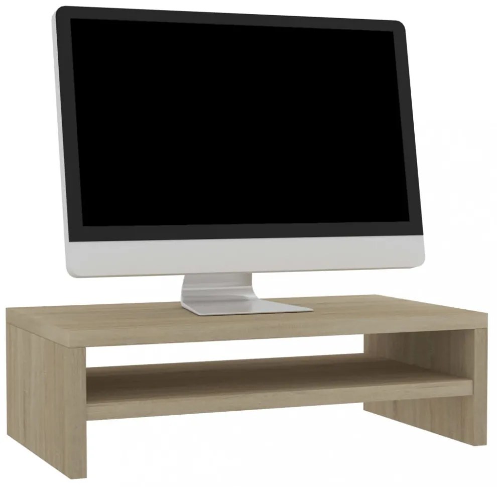 sonoma tölgy színű szerelt fa monitorállvány 42 x 24 x 13 cm