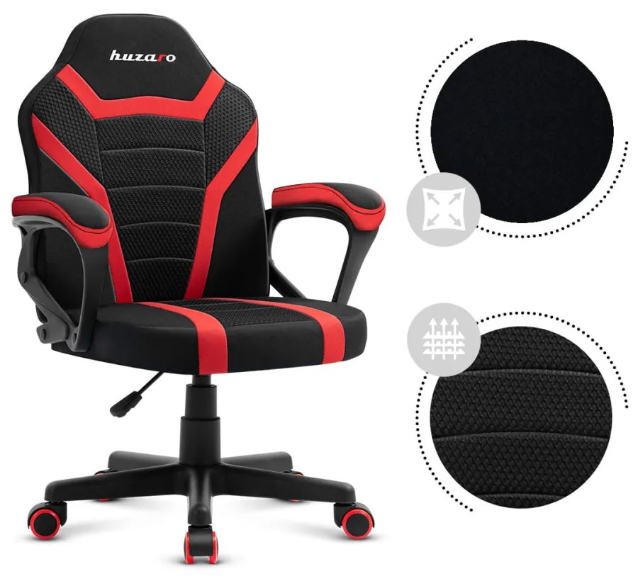 Gyermek gamer szék , gyerekeknek , RED MESH