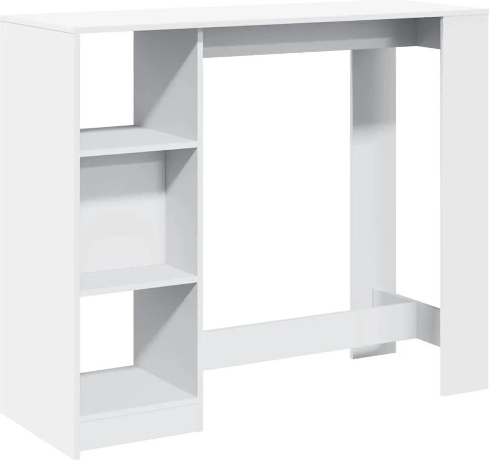vidaXL fehér szerelt bárasztal polccal 124 x 46 x 103,5 cm