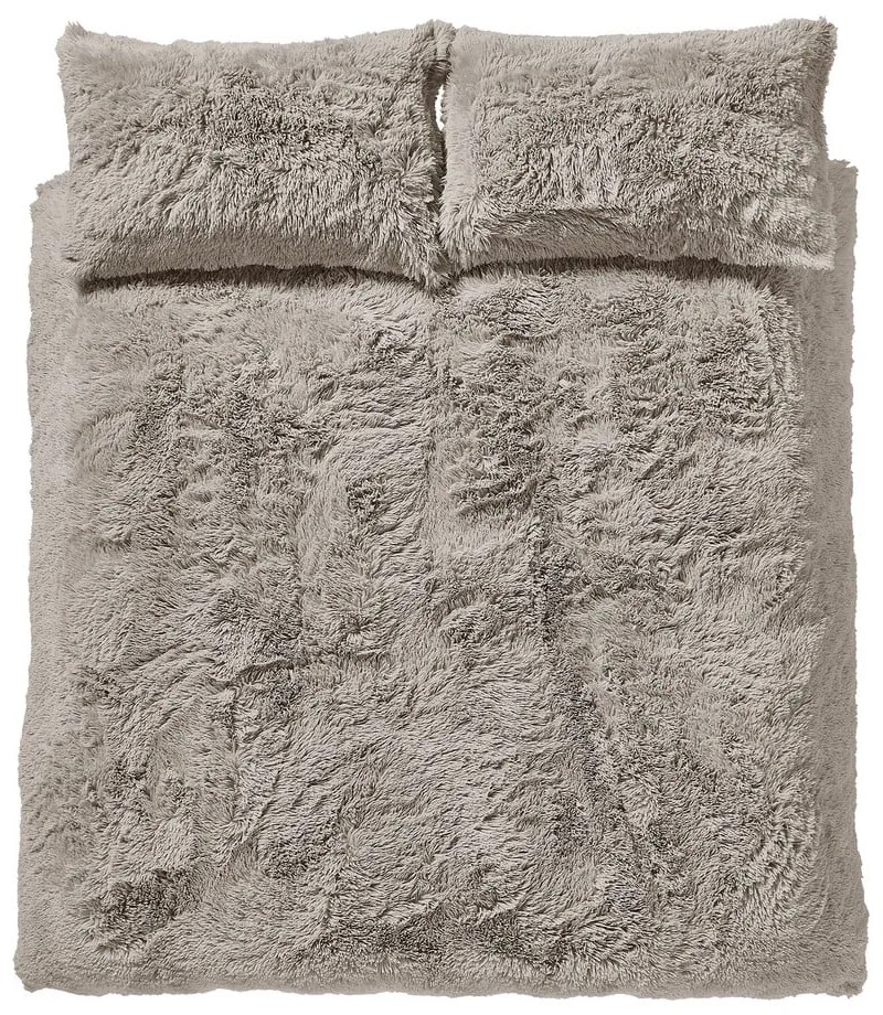 Barna kétszemélyes mikroplüss ágyneműhuzat 200x200 cm Cuddly – Catherine Lansfield
