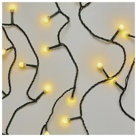LED karácsonyi fényfüzér, cseresznye – golyók, 20 m, kültéri és beltéri, meleg fehér, időz