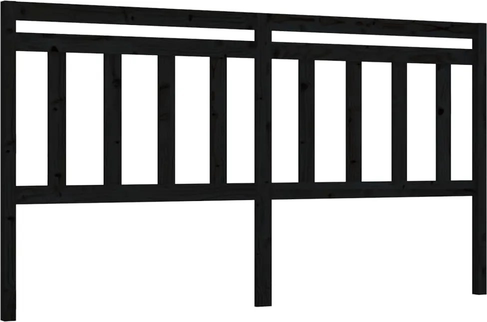 vidaXL fekete tömör fenyőfa ágyfejtámla 186 x 4 x 100 cm