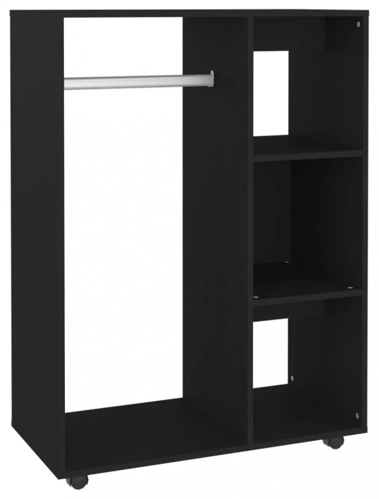 fekete szerelt fa ruhásszekrény 80 x 40 x 110 cm