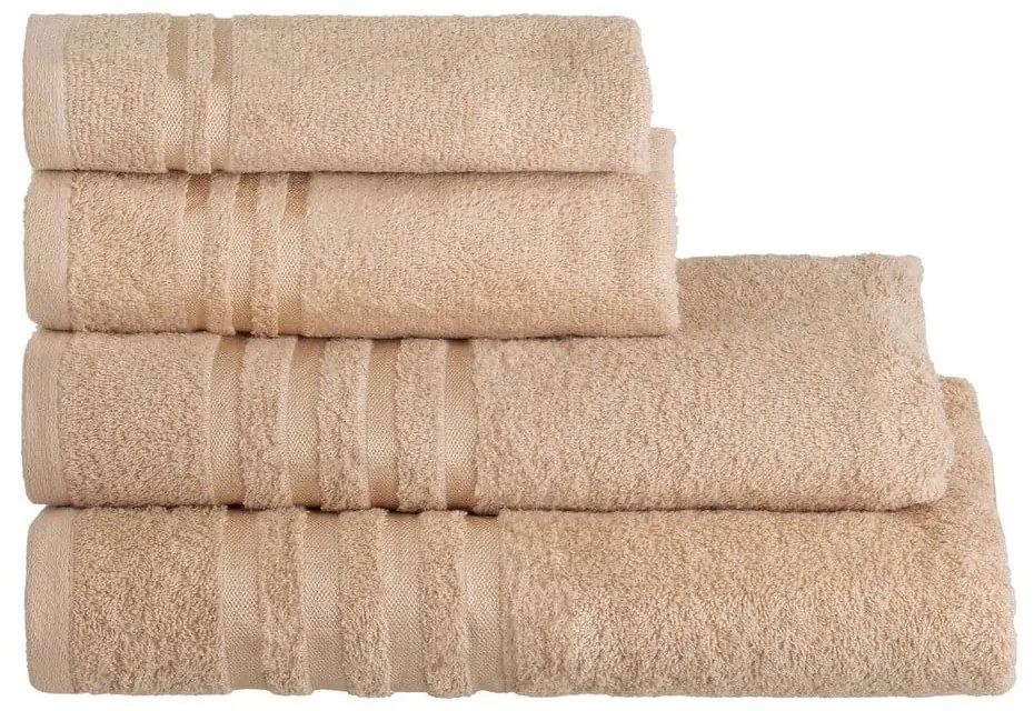 Bézs frottír pamut fürdőlepedő 100x150 cm Simple – Casa Selección