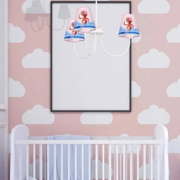 Gyermek csillár rúdon OCTOPUS 3xE14/40W/230V