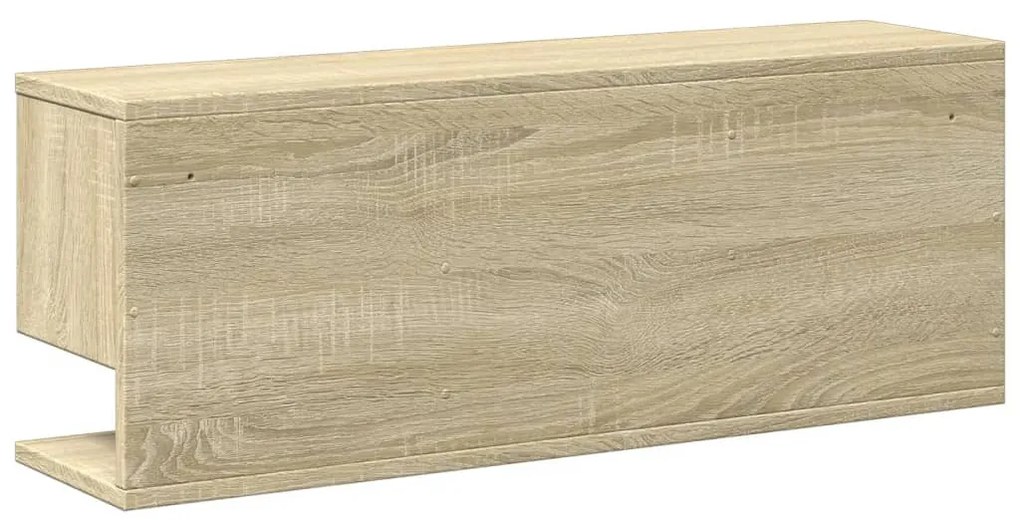 sonoma tölgy színű szerelt fa faliszekrény 80 x 20 x 30 cm