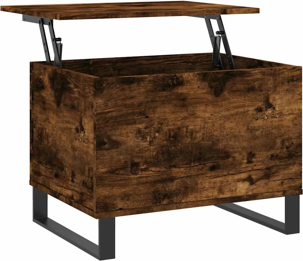 vidaXL füstös tölgy színű szerelt fa dohányzóasztal 60x44,5x45 cm