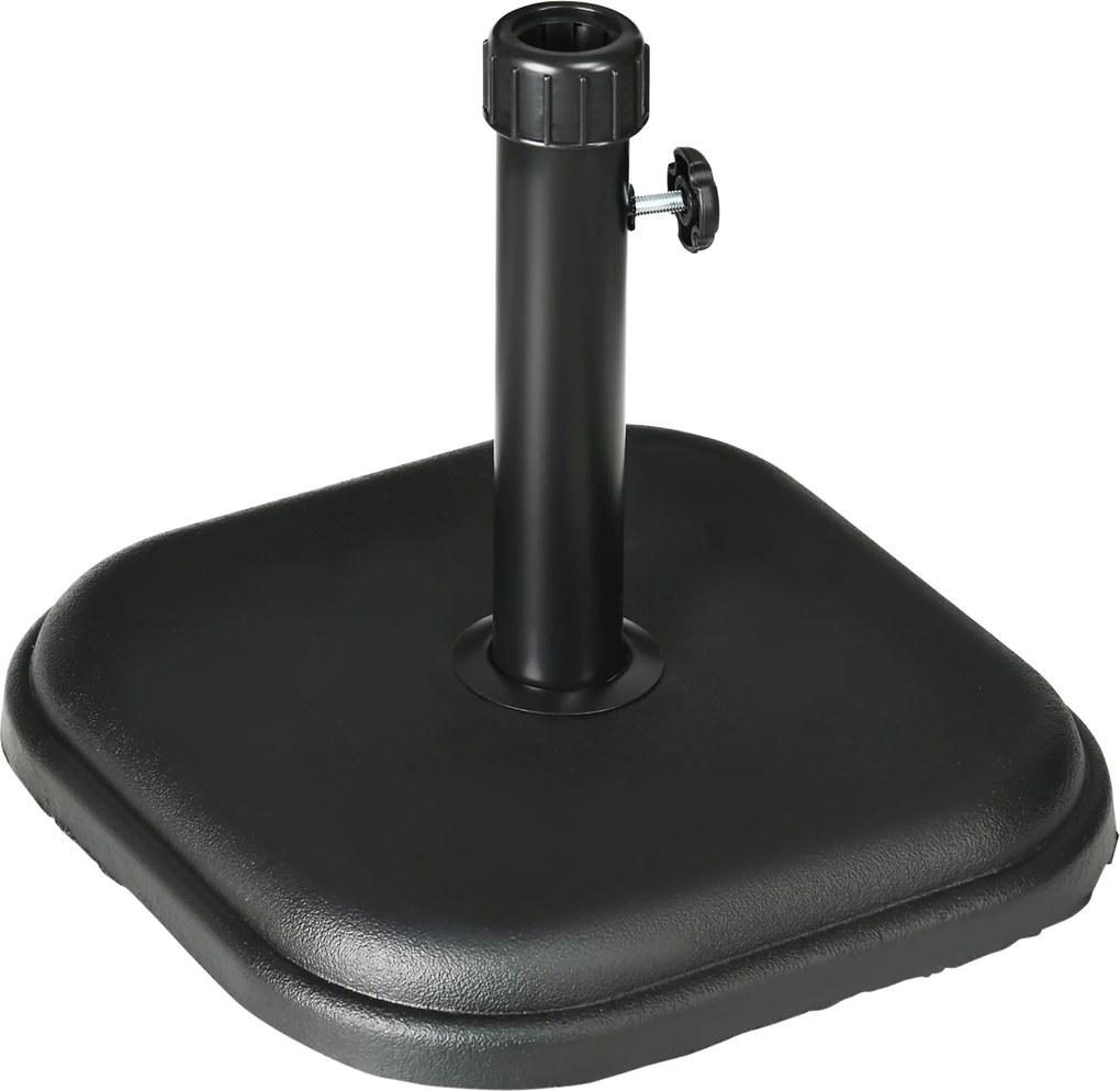 Outsunny 11 kg-os Kerti Napernyő Talapzat Betonnal, Ø32-38 mm Vastagságú Rúdhoz, Teraszra, Kültéri Használatra, 36x36x31 cm, Fekete | Aosom