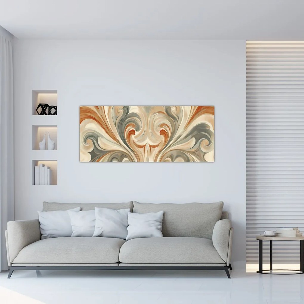 Kép - Örvények földszínekkel (120x50 cm)