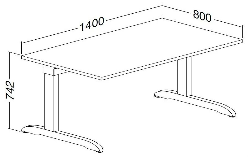 ProOffice C asztal 140 x 80 cm, vadkörte