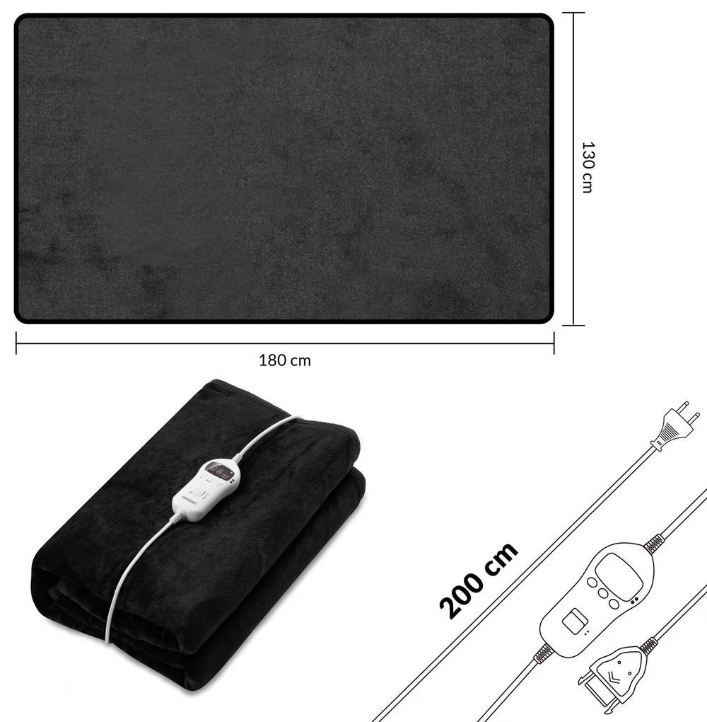 monzana® Fleece fűthető takaró - antracit