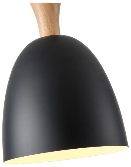 Csillár zsinóron 1xE27/15W/230V fekete átm. 23 cm