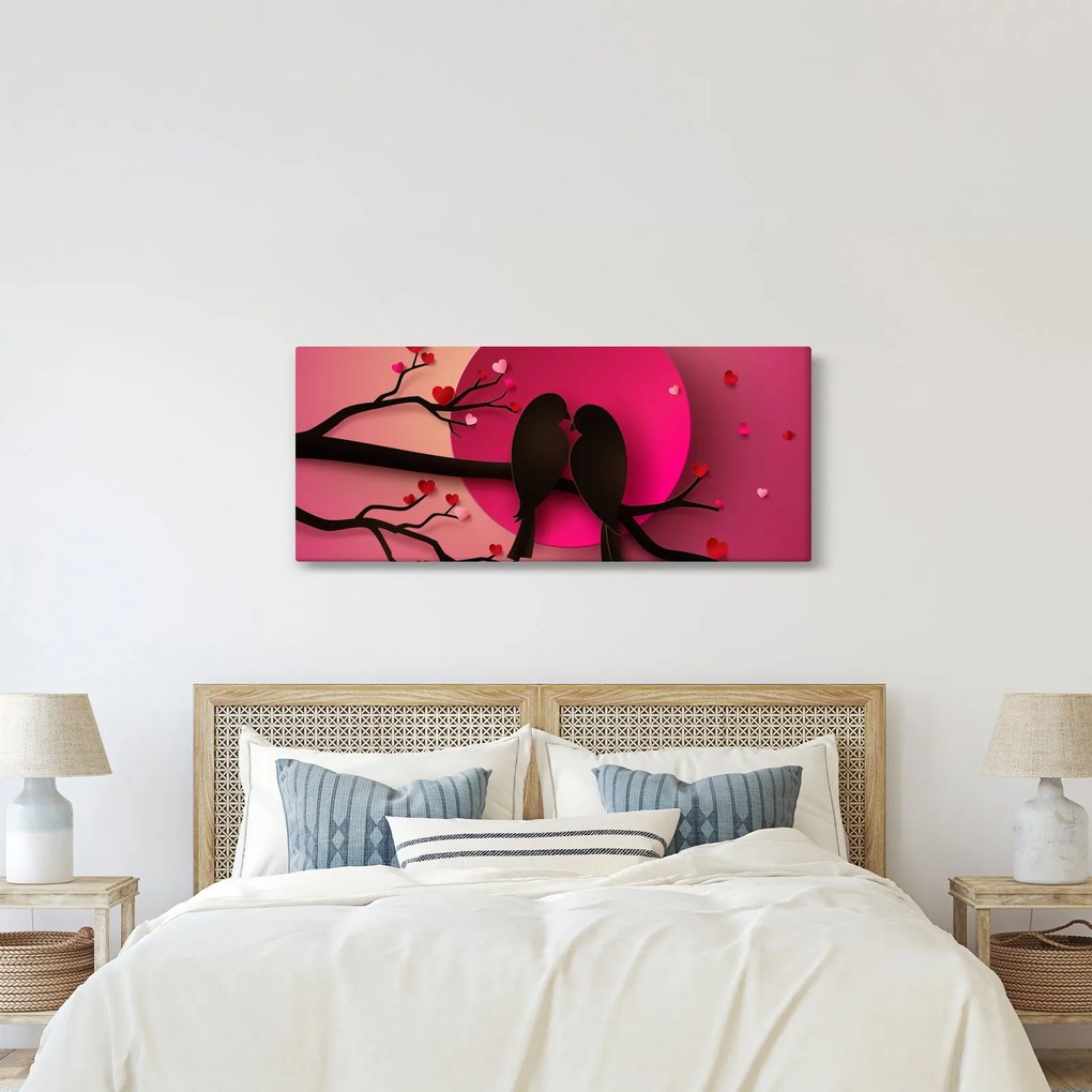 Kép - Szerelmes madarak (120x50 cm)