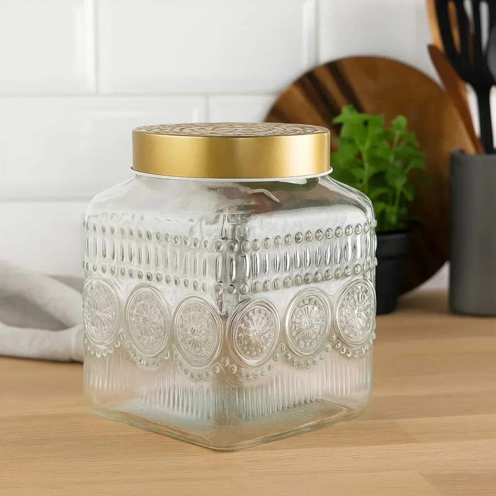 Altom Üvegedény szett arany fedéllel Daisy 1,8 l,4 db, 1,8 l