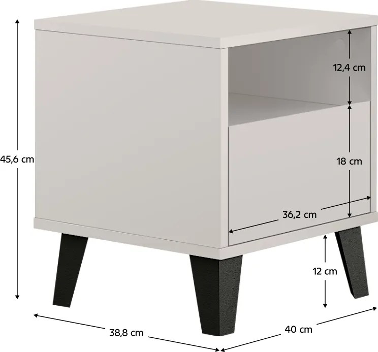Éjjeliszekrény, cashmere, BOGAN NEW 1S