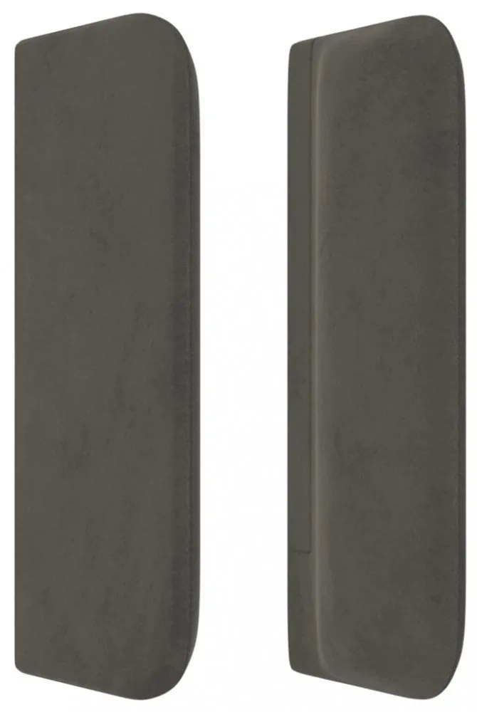 sötétszürke bársony fejtámla szárnyakkal 83x16x78/88 cm