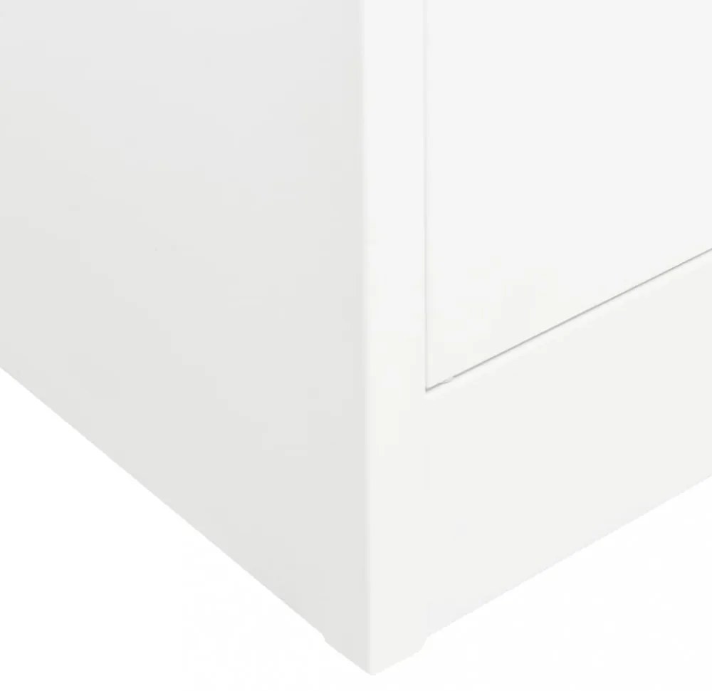 fehér acél irodai szekrény 90 x 40 x 180 cm