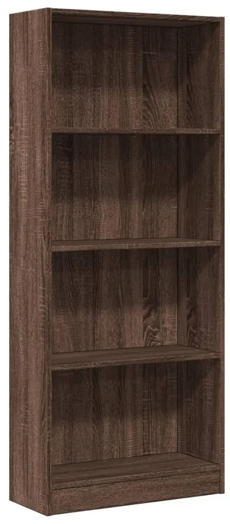 barna tölgy színű szerelt fa könyvszekrény 60 x 24 x 143 cm