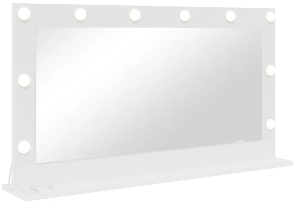 LED világítással ellátott tükör Fehér 100x55x18 cm